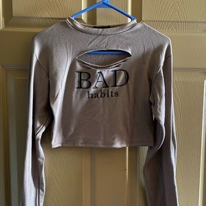 Bad Habit crop top. Long sleeve.